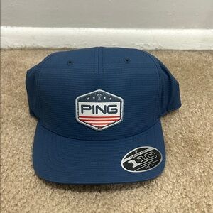Ping Navy Golf Hat with Logo USA HAT